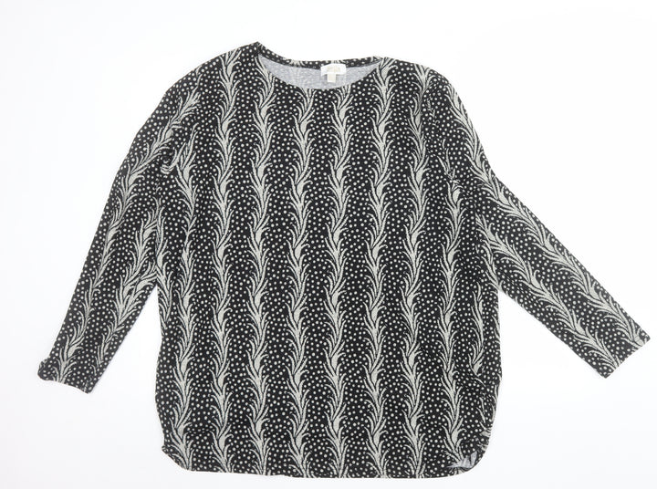 Stella Morgan Women's Black Geometric Long Sleeve Pullover Jumper Size 14