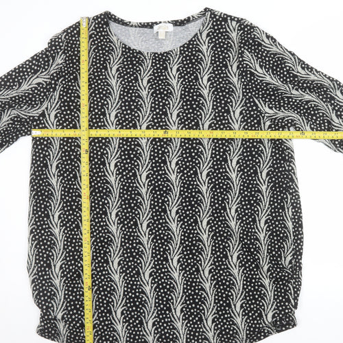 Stella Morgan Women's Black Geometric Long Sleeve Pullover Jumper Size 14