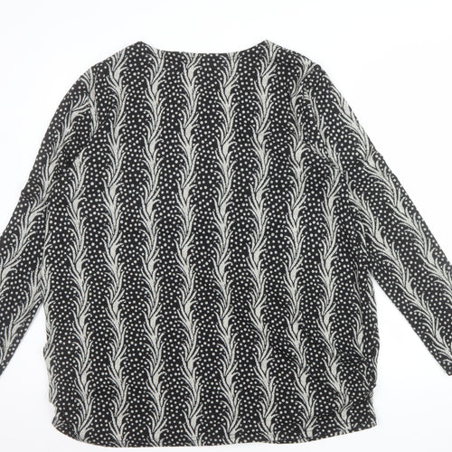 Stella Morgan Women's Black Geometric Long Sleeve Pullover Jumper Size 14