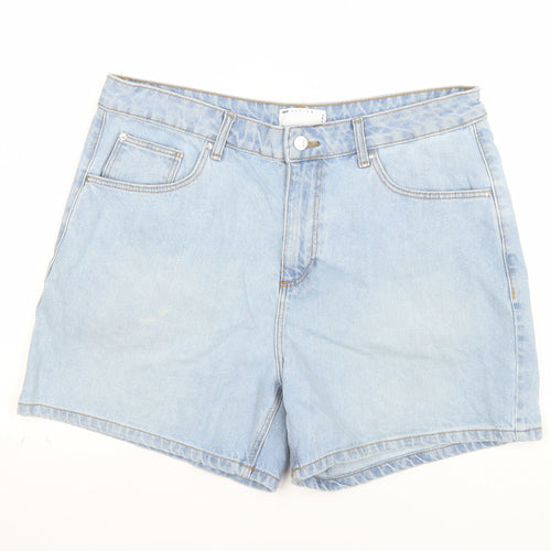 ASOS Women’s Blue Denim Mom Shorts Size 16 High Waist Casual