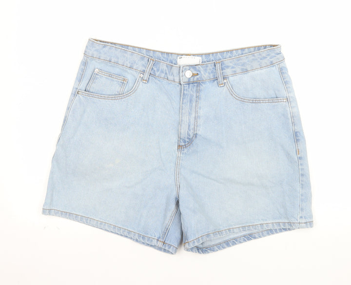 ASOS Women’s Blue Denim Mom Shorts Size 16 High Waist Casual