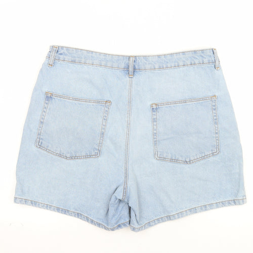 ASOS Women’s Blue Denim Mom Shorts Size 16 High Waist Casual
