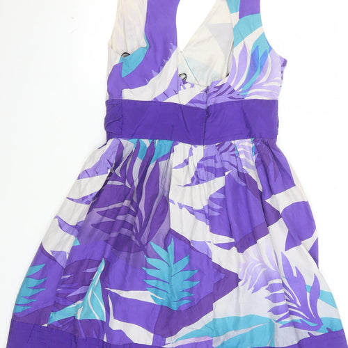 Warehouse Women's Multicoloured Silk Fit & Flare Dress Size 12