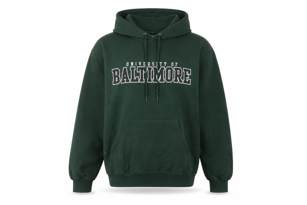 Champion Men's Green Pullover Hoodie S University of Baltimore Logo