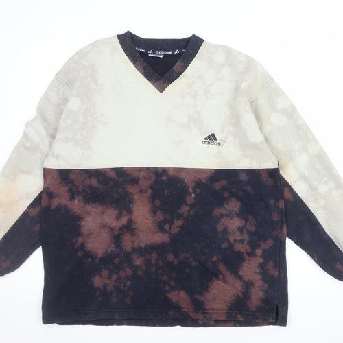 Adidas Men's Multicoloured V-Neck Retro Pullover Sweatshirt M