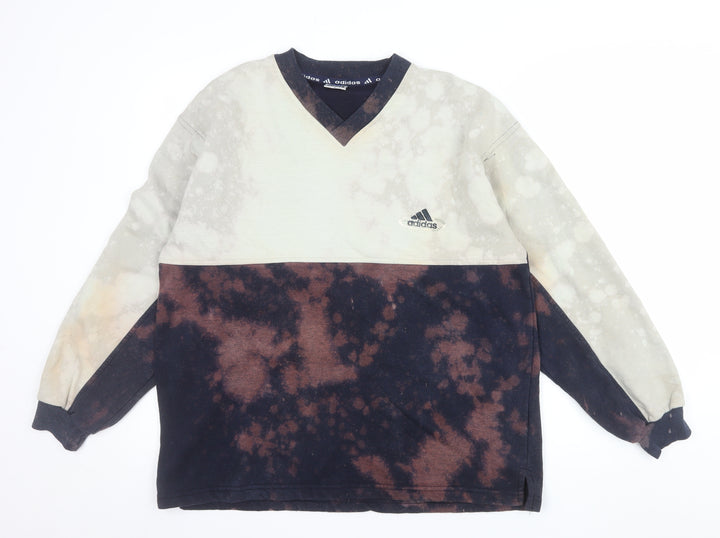 Adidas Men's Multicoloured V-Neck Retro Pullover Sweatshirt M