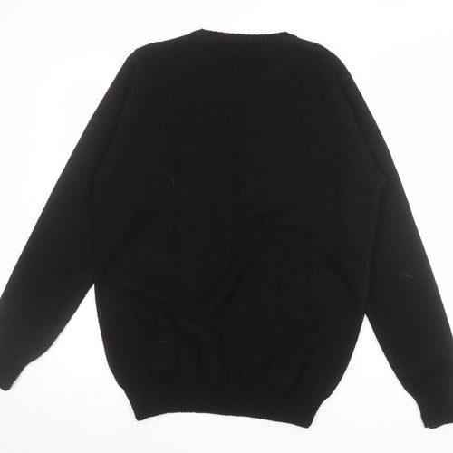 New Look Men Black Medium Graphic Pullover Jumper Crew Neck