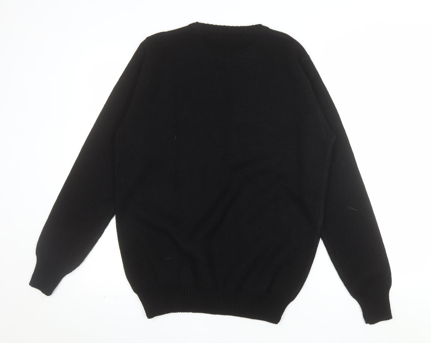 New Look Men Black Medium Graphic Pullover Jumper Crew Neck