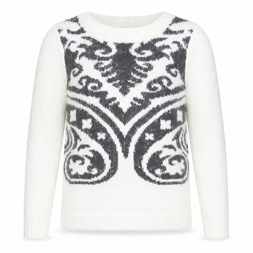 Dorothy Perkins Women’s White Geometric Knit Jumper Size 16