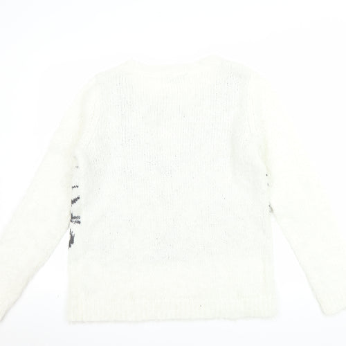 Dorothy Perkins Women’s White Geometric Knit Jumper Size 16