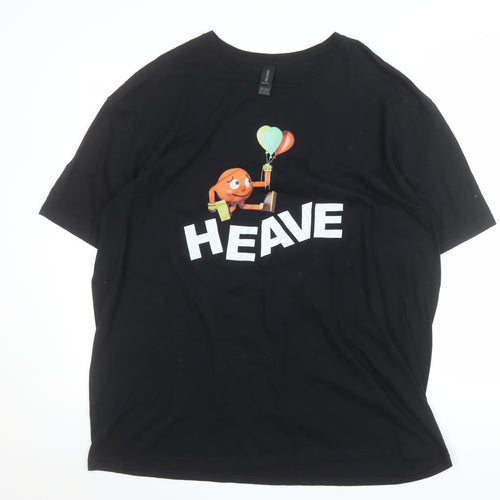 Gildan Men's Black XL Funny Graphic Print Cotton T-Shirt