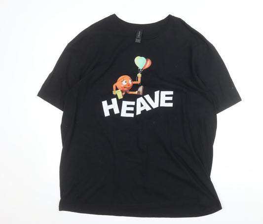 Gildan Men's Black XL Funny Graphic Print Cotton T-Shirt