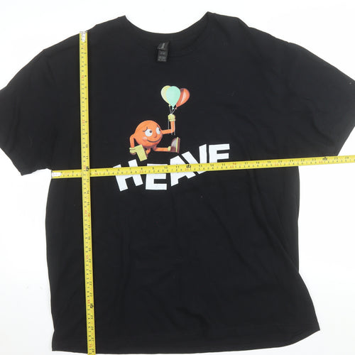 Gildan Men's Black XL Funny Graphic Print Cotton T-Shirt