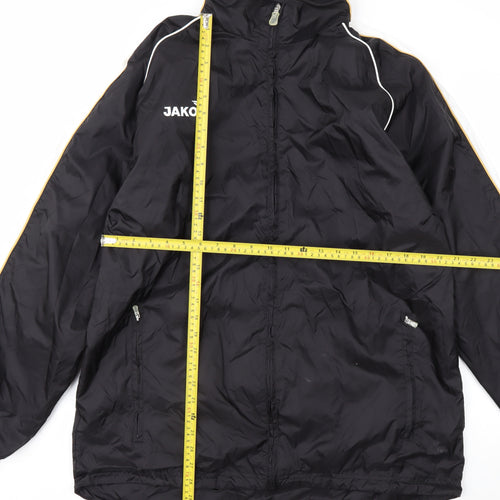Jako Men's Black L Windbreaker Sports Jacket Nylon Zip Pockets