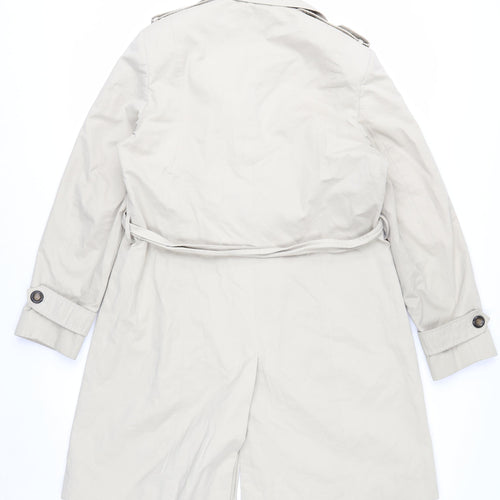 Debenhams Women Beige Long Trench Coat Belted Size 14 Classic Style