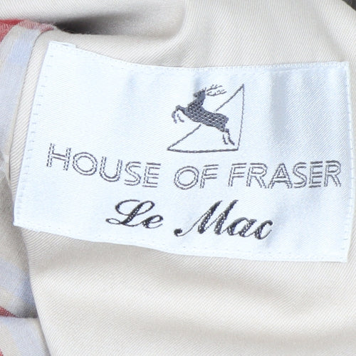 House of Fraser Women’s Beige Trench Coat Size 14 Belted Long Classic Style