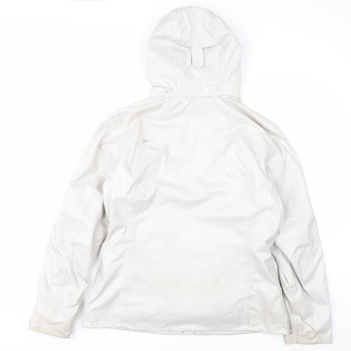 Quechua Women's White Waterproof Parka Jacket Size 14 Hooded Polyester