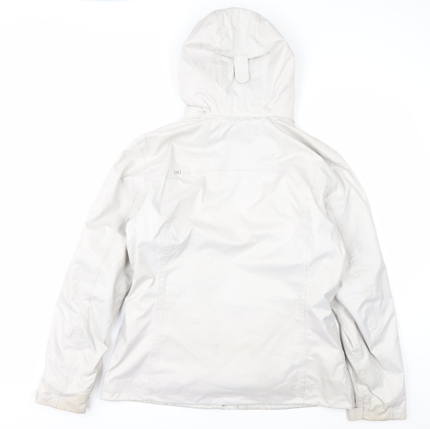 Quechua Women's White Waterproof Parka Jacket Size 14 Hooded Polyester
