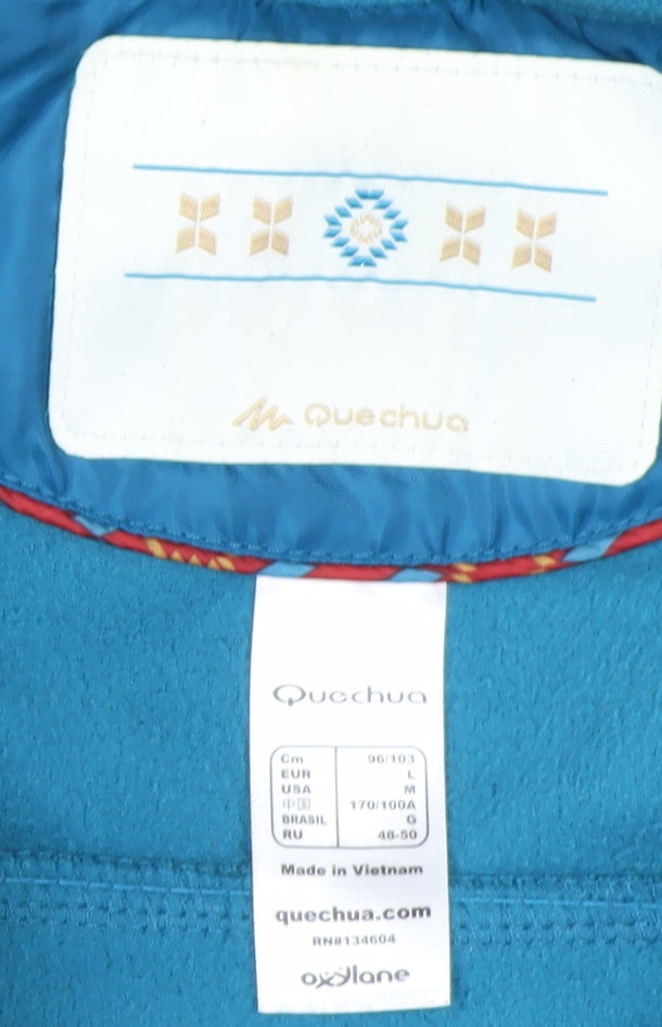 Quechua Women's White Waterproof Parka Jacket Size 14 Hooded Polyester