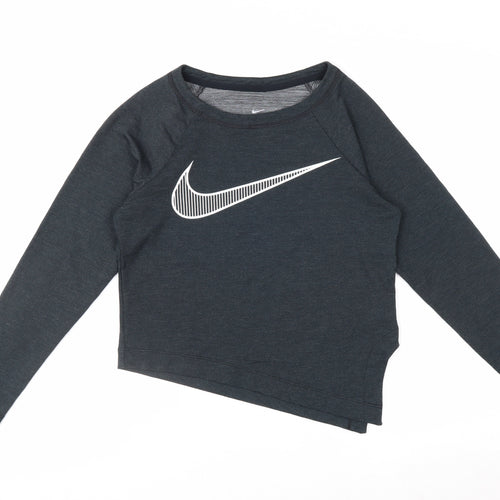 Nike Womens Black XS Dri-Fit Cropped Long Sleeve Sports Top