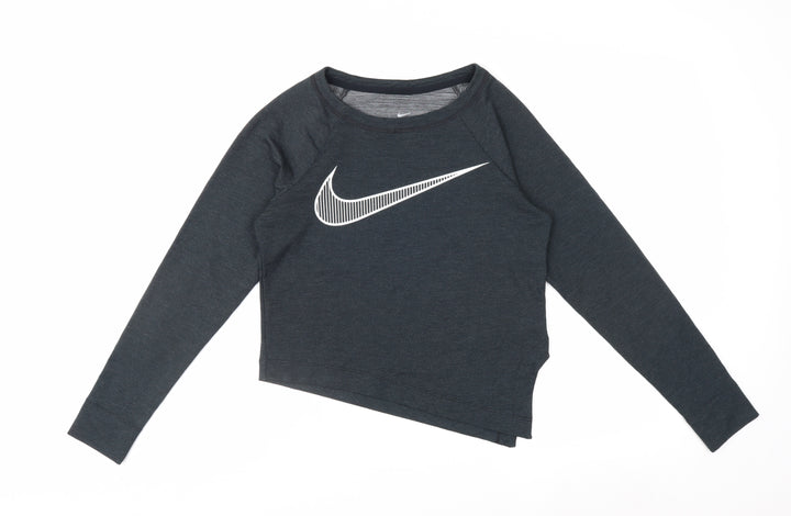 Nike Womens Black XS Dri-Fit Cropped Long Sleeve Sports Top