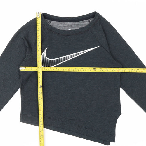 Nike Womens Black XS Dri-Fit Cropped Long Sleeve Sports Top
