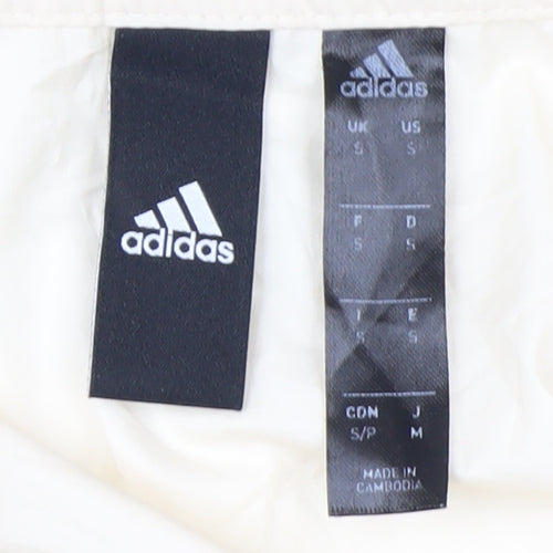 Adidas Men’s Ivory Hooded Windbreaker Jacket S Lightweight Sports