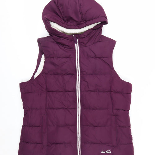 Peter Storm Women's Purple Puffer Hooded Waistcoat Size 16