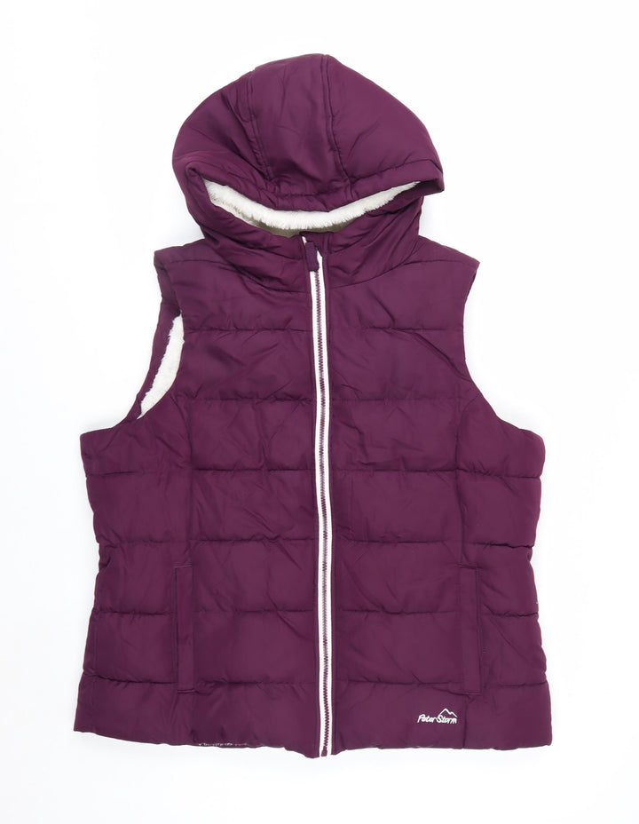 Peter Storm Women's Purple Puffer Hooded Waistcoat Size 16