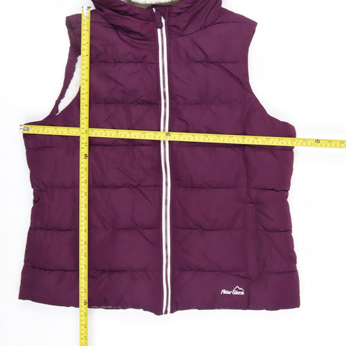 Peter Storm Women's Purple Puffer Hooded Waistcoat Size 16