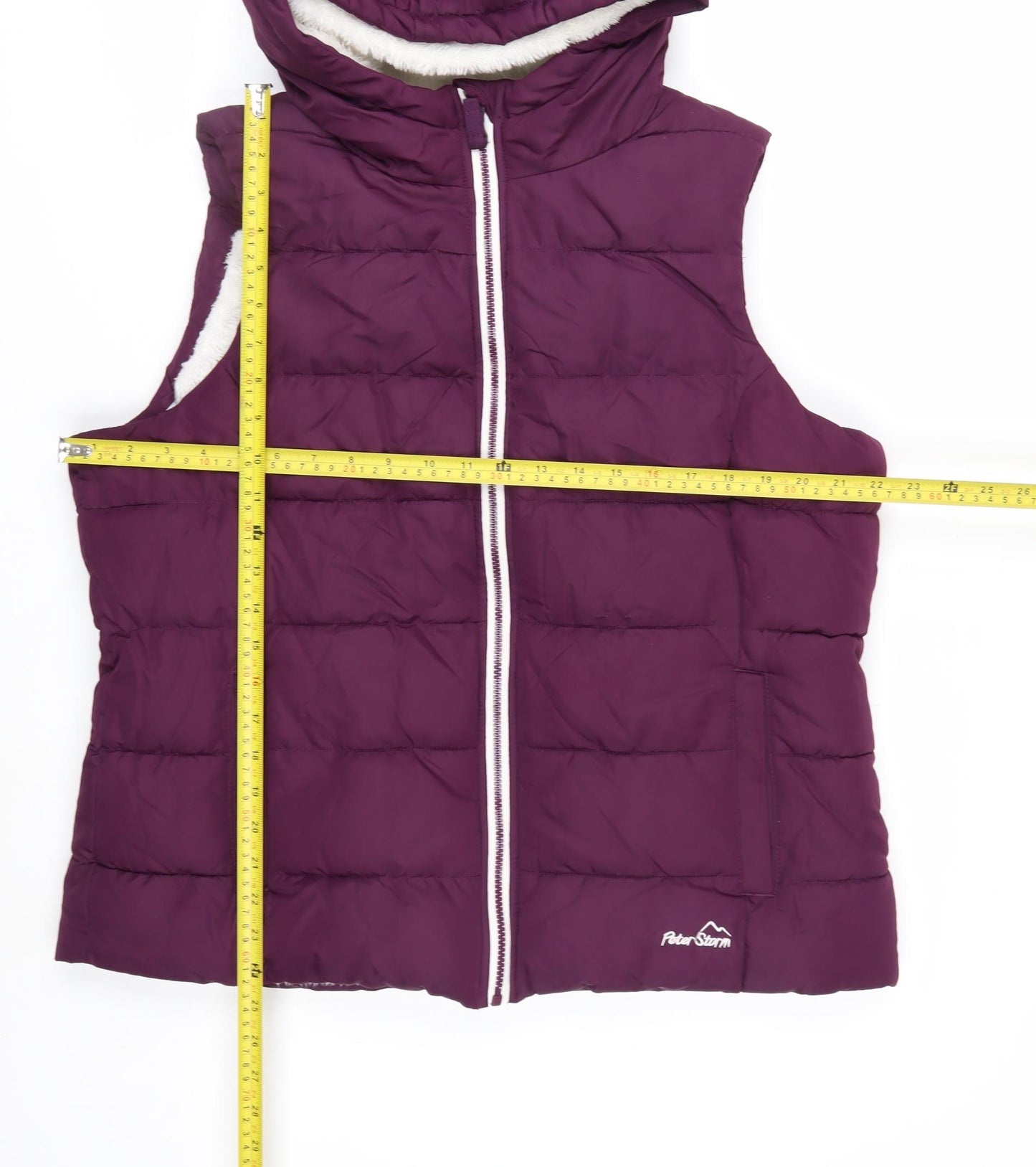 Peter Storm Women's Purple Puffer Hooded Waistcoat Size 16