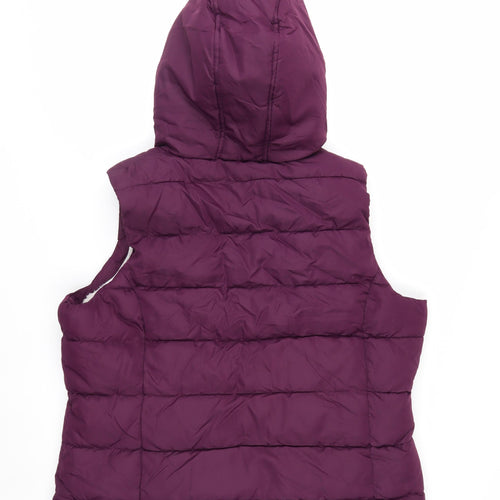 Peter Storm Women's Purple Puffer Hooded Waistcoat Size 16