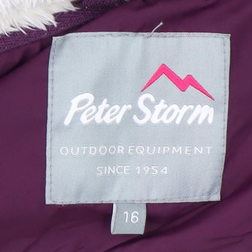Peter Storm Women's Purple Puffer Hooded Waistcoat Size 16