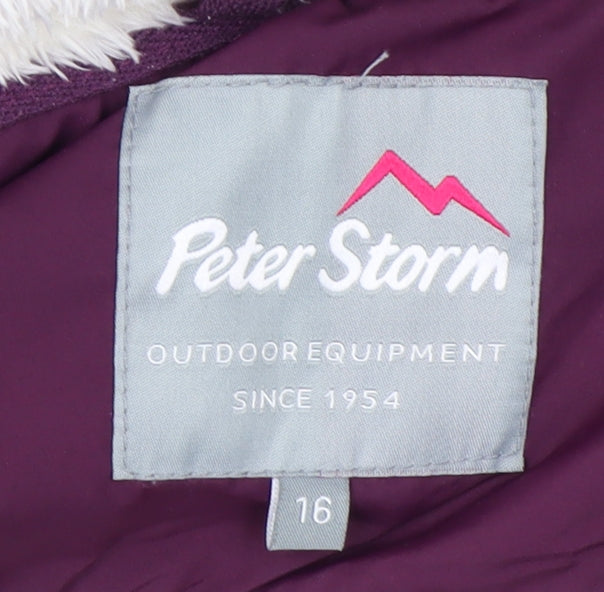 Peter Storm Women's Purple Puffer Hooded Waistcoat Size 16