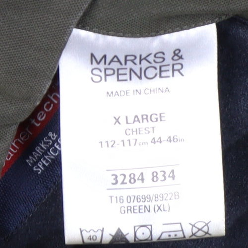 Marks and Spencer Men's Green XL Parka Jacket Water Resistant