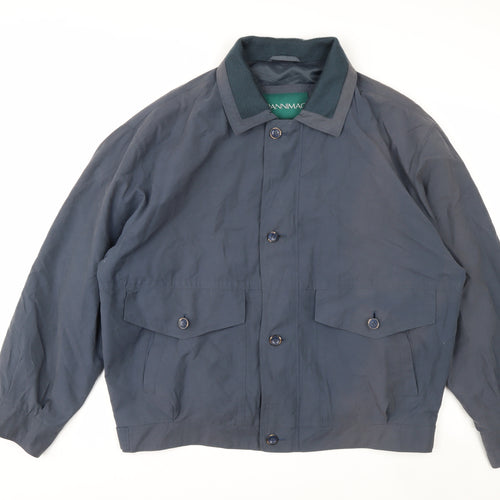 Dannimac Men’s Blue Cotton Nylon Bomber Jacket Lined Size L