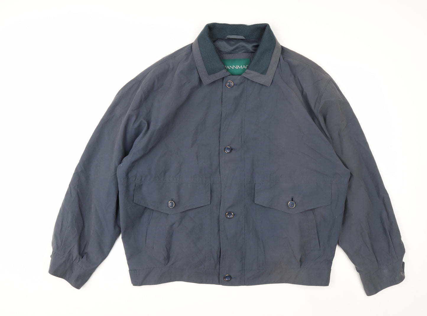 Dannimac Men’s Blue Cotton Nylon Bomber Jacket Lined Size L
