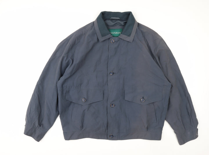 Dannimac Men’s Blue Cotton Nylon Bomber Jacket Lined Size L