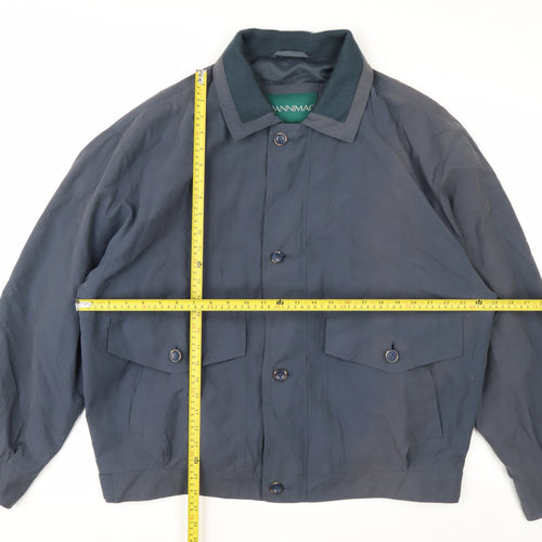 Dannimac Men’s Blue Cotton Nylon Bomber Jacket Lined Size L