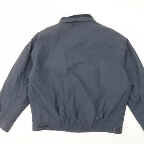 Dannimac Men’s Blue Cotton Nylon Bomber Jacket Lined Size L