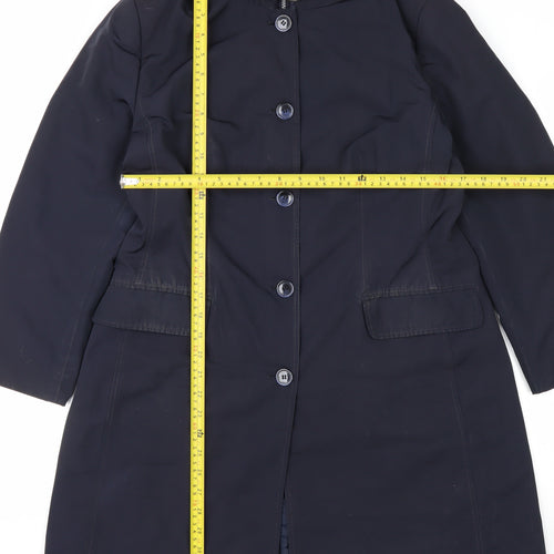 Betty Barclay Women's Blue Long Overcoat Size 14 Waterproof
