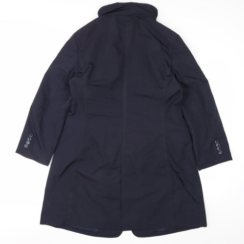 Betty Barclay Women's Blue Long Overcoat Size 14 Waterproof