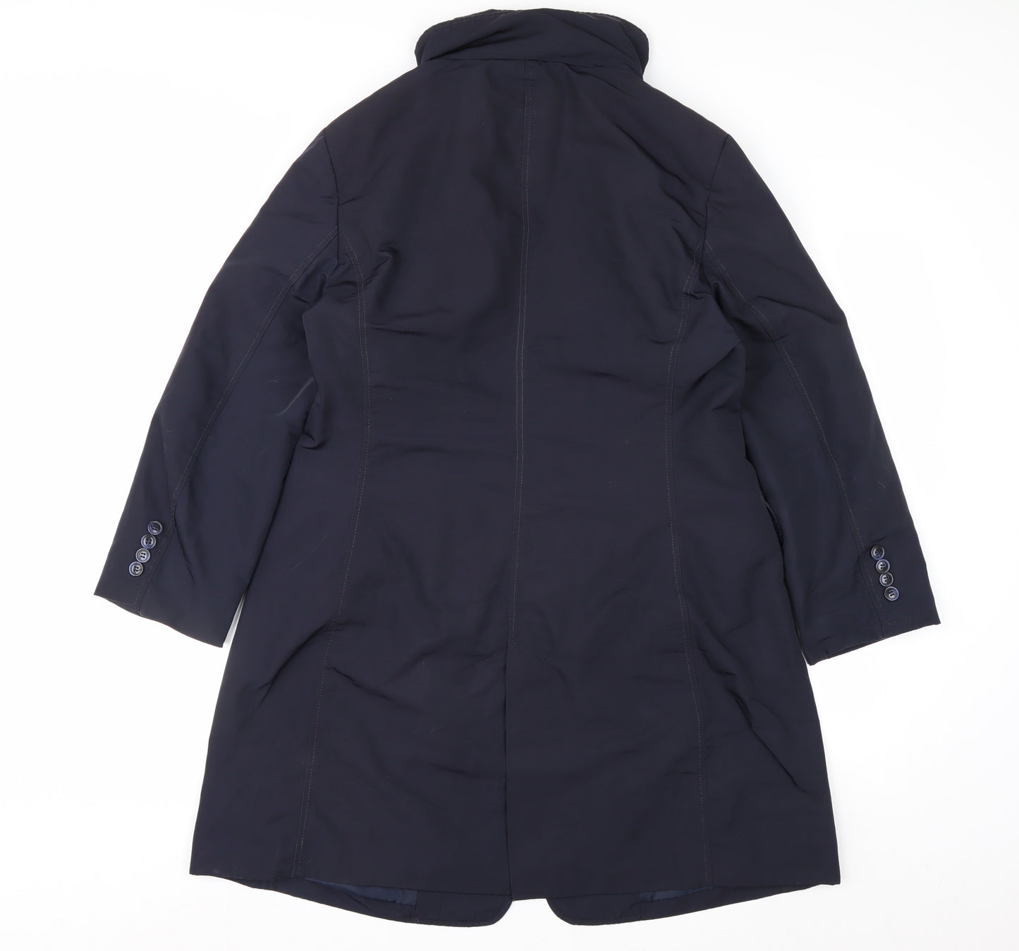 Betty Barclay Women's Blue Long Overcoat Size 14 Waterproof