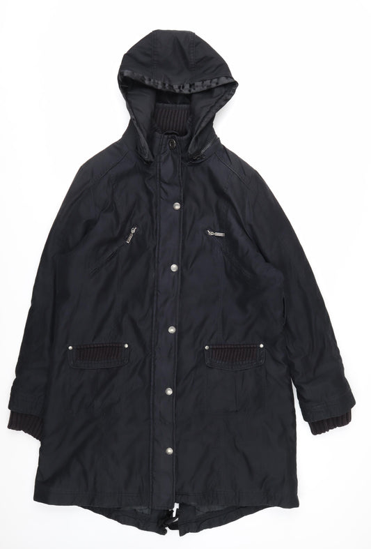Marks and Spencer Per Una Womens Black L Hooded Parka Coat