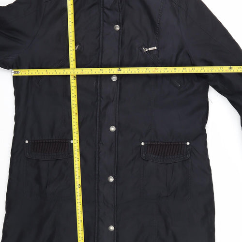 Marks and Spencer Per Una Womens Black L Hooded Parka Coat