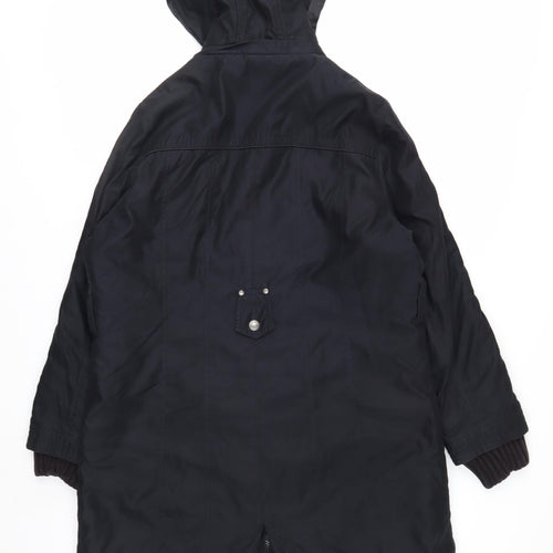 Marks and Spencer Per Una Womens Black L Hooded Parka Coat