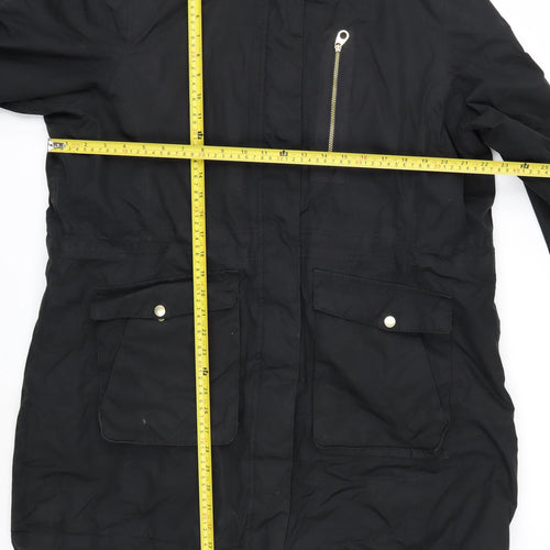 Regatta Womens Black Faux Fur Hooded Parka Coat Size 20