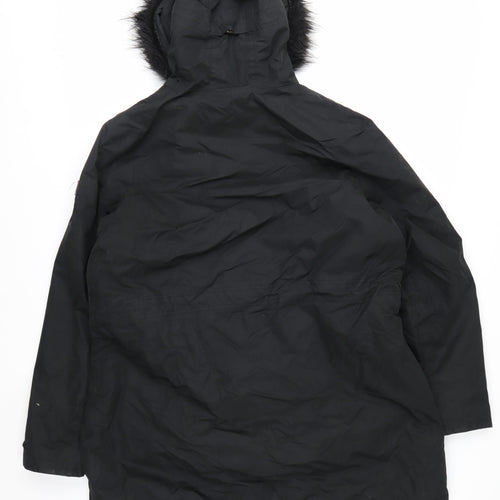 Regatta Womens Black Faux Fur Hooded Parka Coat Size 20