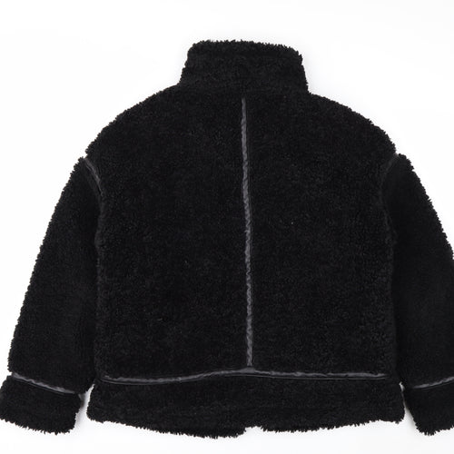 Papaya Women's Black Faux Shearling Biker Jacket Size 12