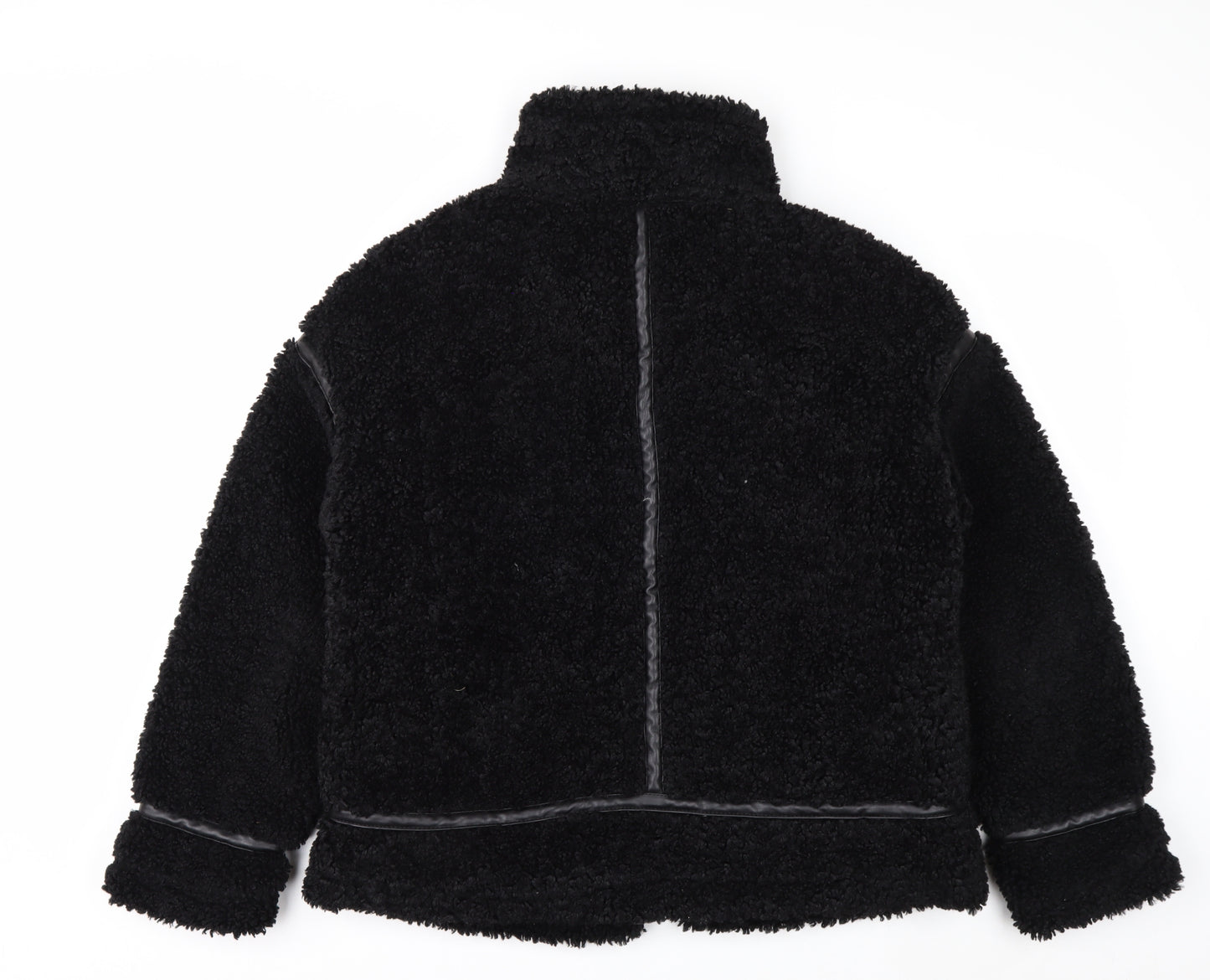 Papaya Women's Black Faux Shearling Biker Jacket Size 12